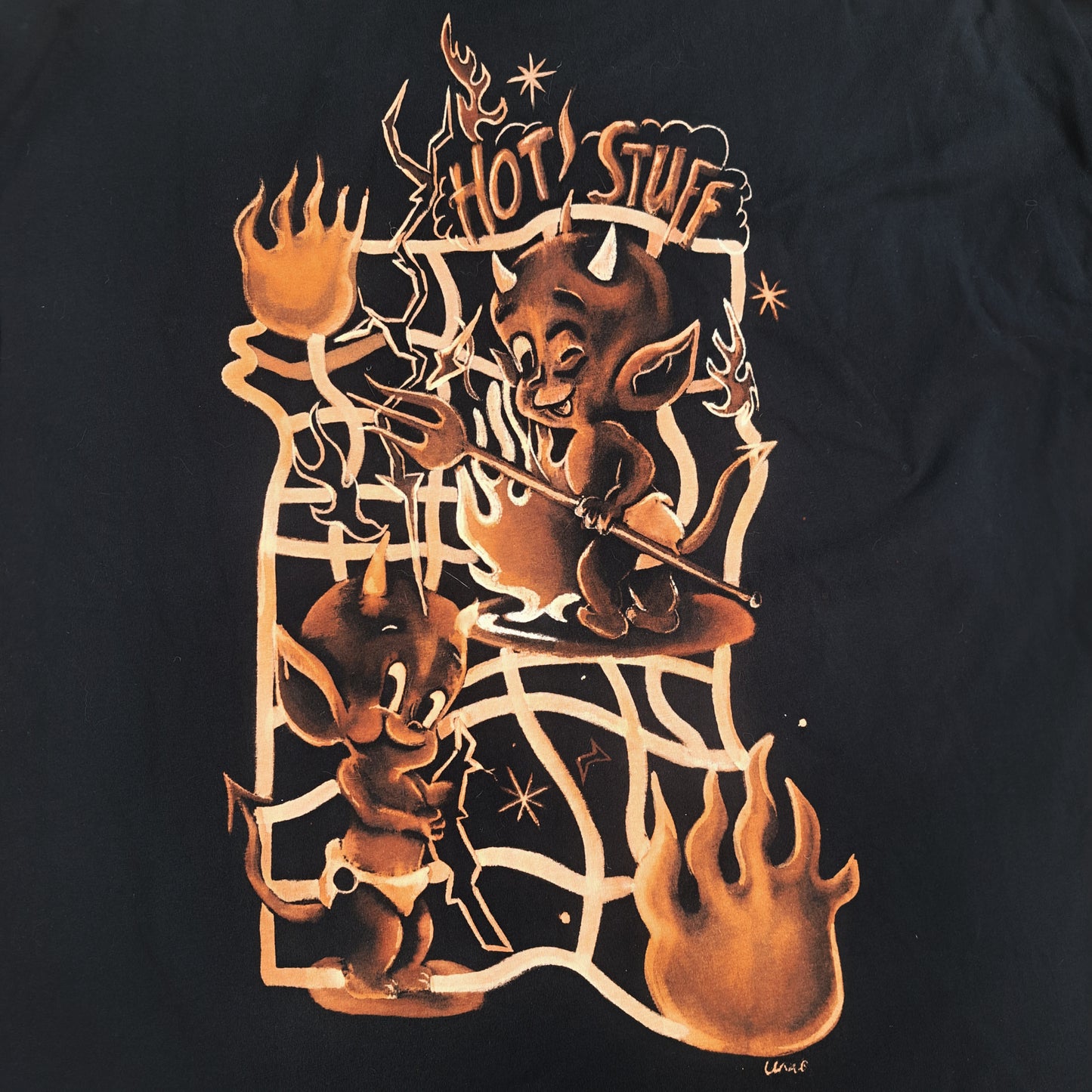 Handmálađur stuttermabolur međ klór