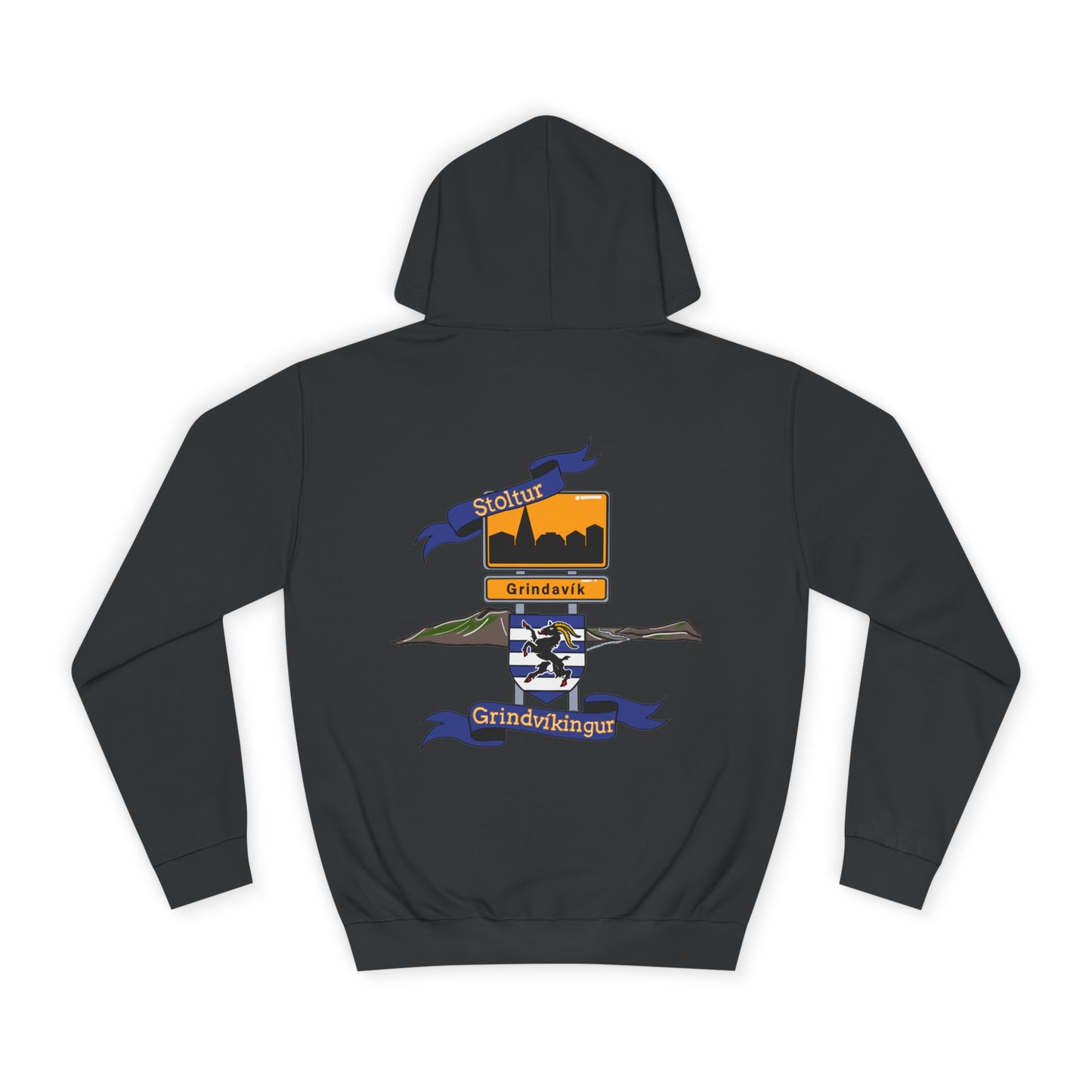 Stoltur Grindvíkingur Unisex College Hoodie- Back print