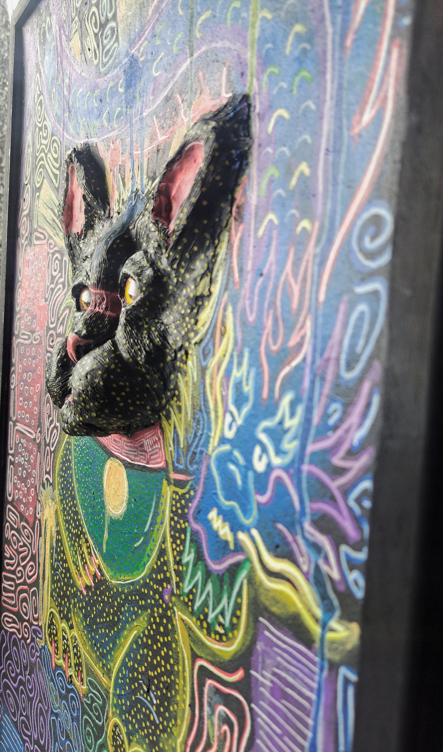 Þögull draumavörður í ljósaskiptum-akrýl málverk