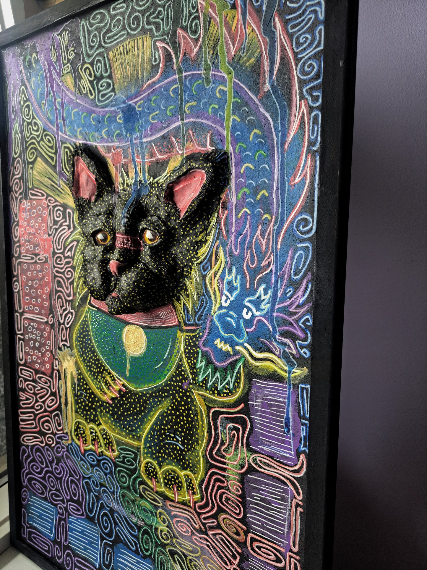 Þögull draumavörður í ljósaskiptum-akrýl málverk