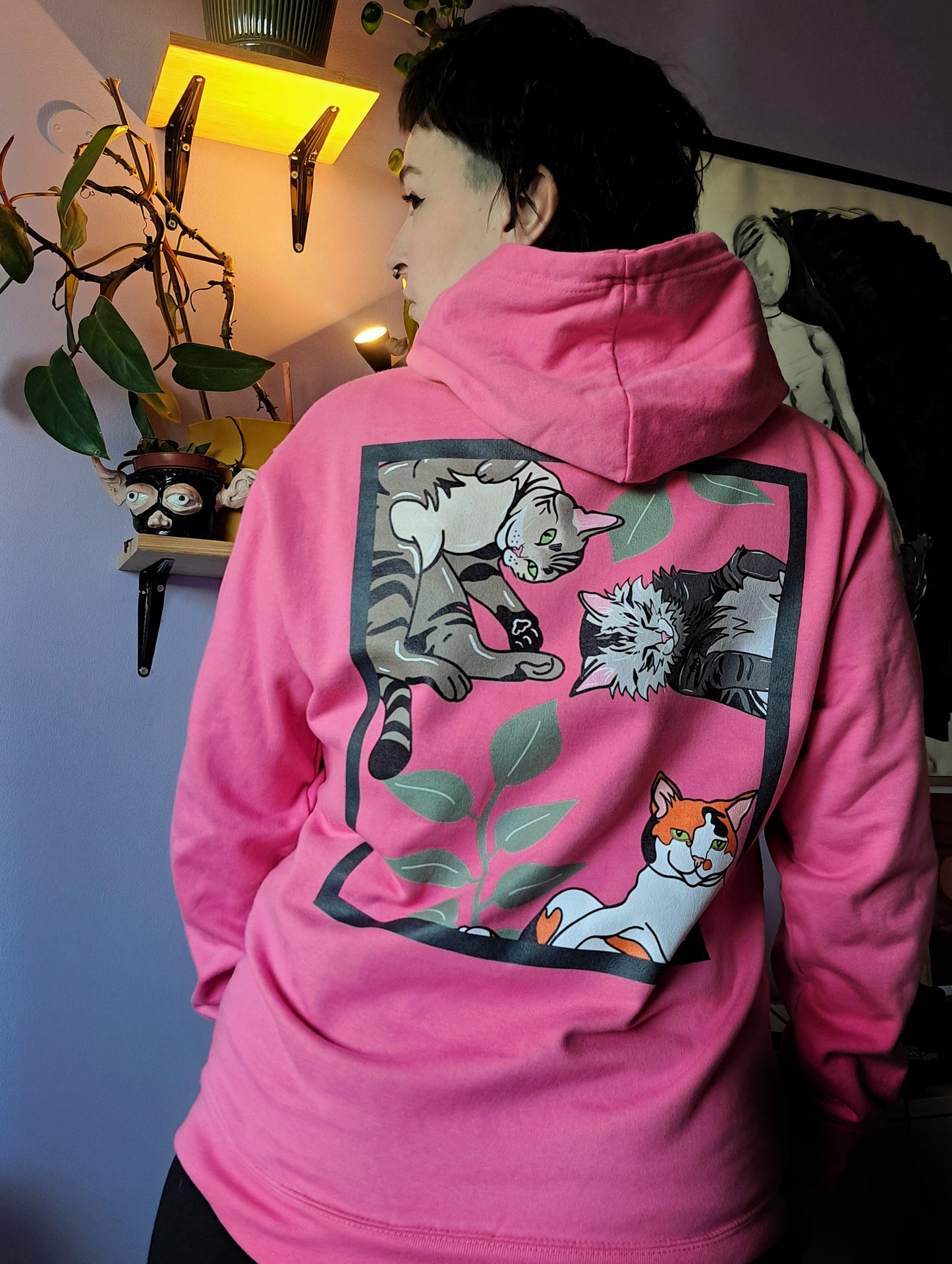 Cats unisex college hoodie 🐈‍ front & back print