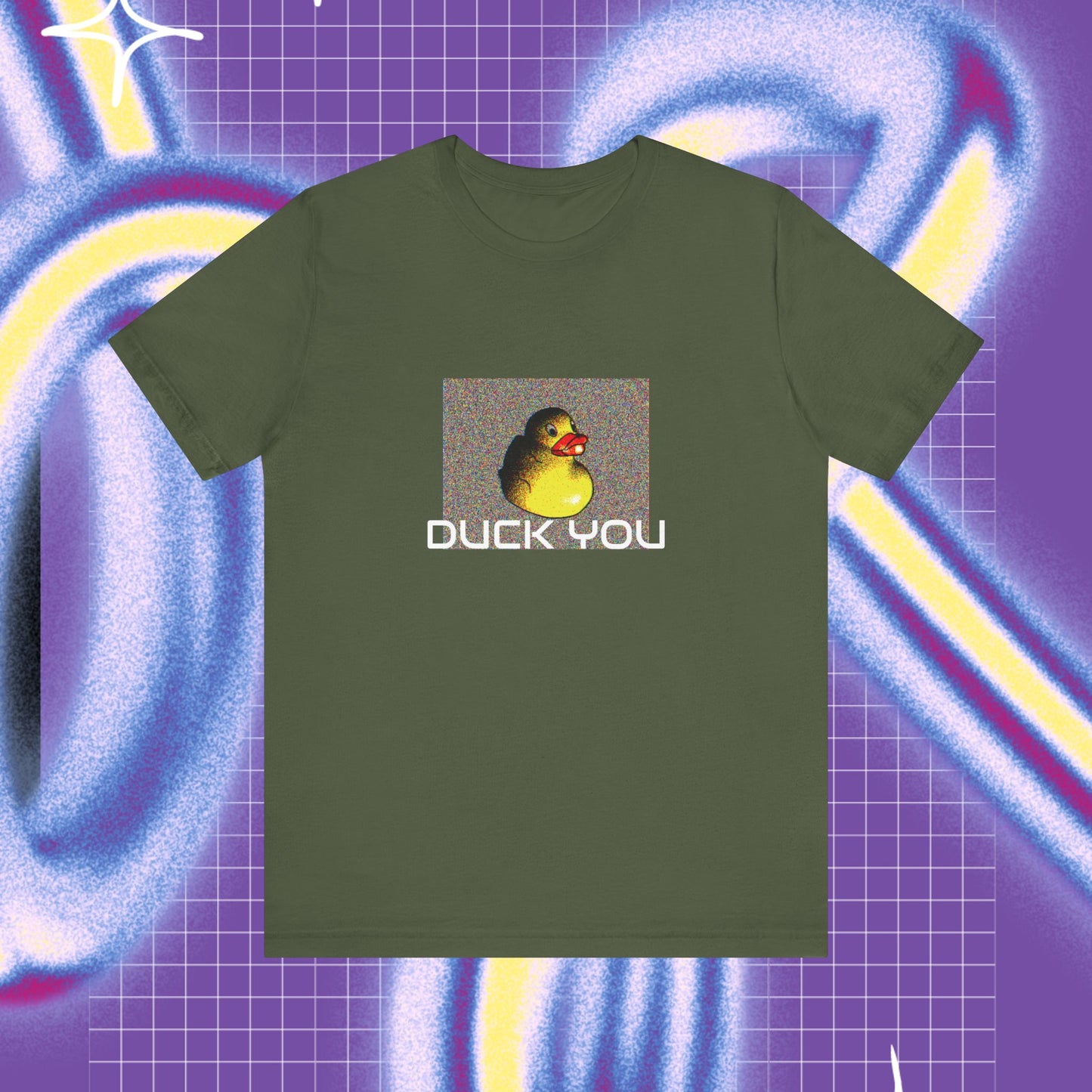 Duck you unisex stuttermabolur - Prent að framan