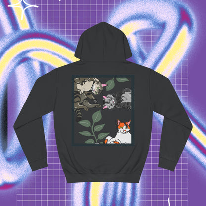 Cats unisex college hoodie 🐈‍ front & back print