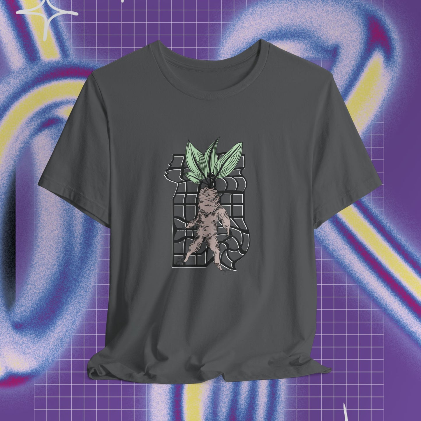 Mandrake 🌱 Unisex stuttermabolur - Prent að framan