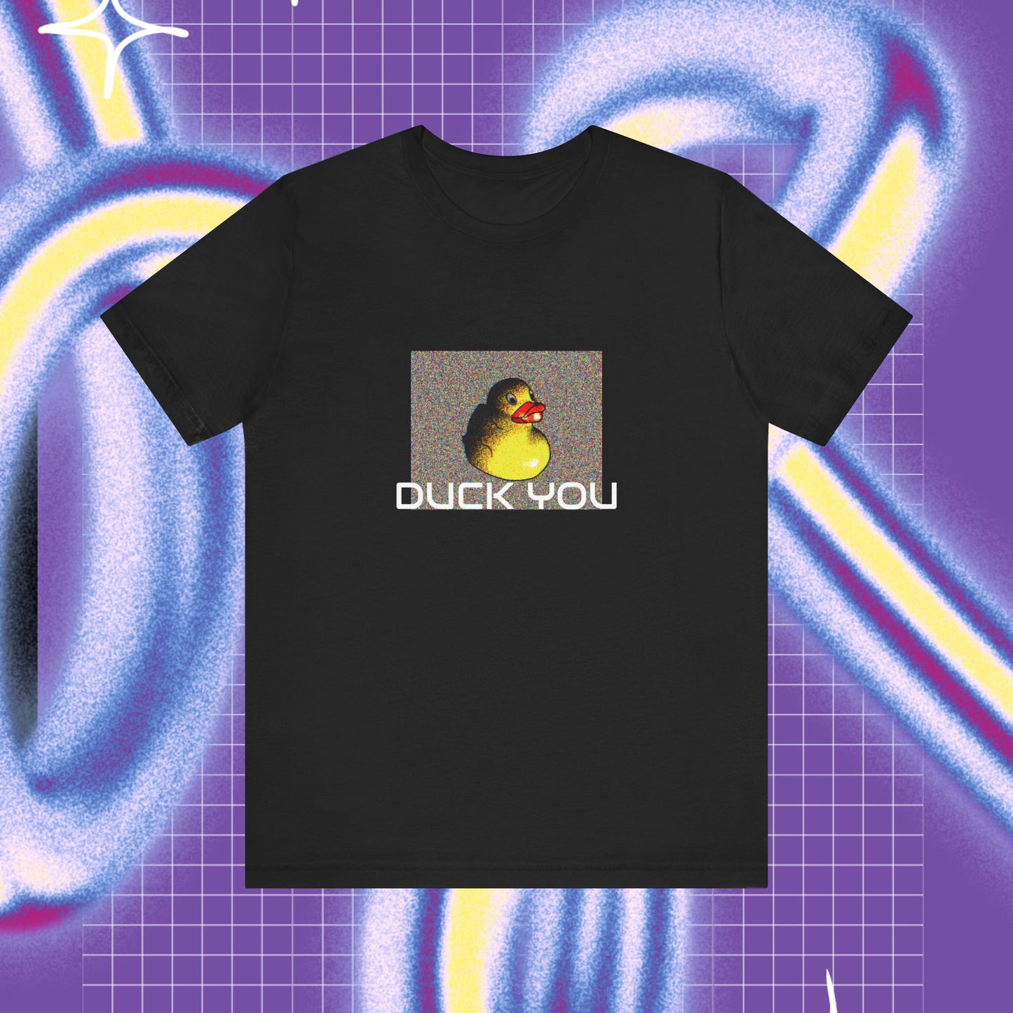 Duck you unisex stuttermabolur - Prent að framan