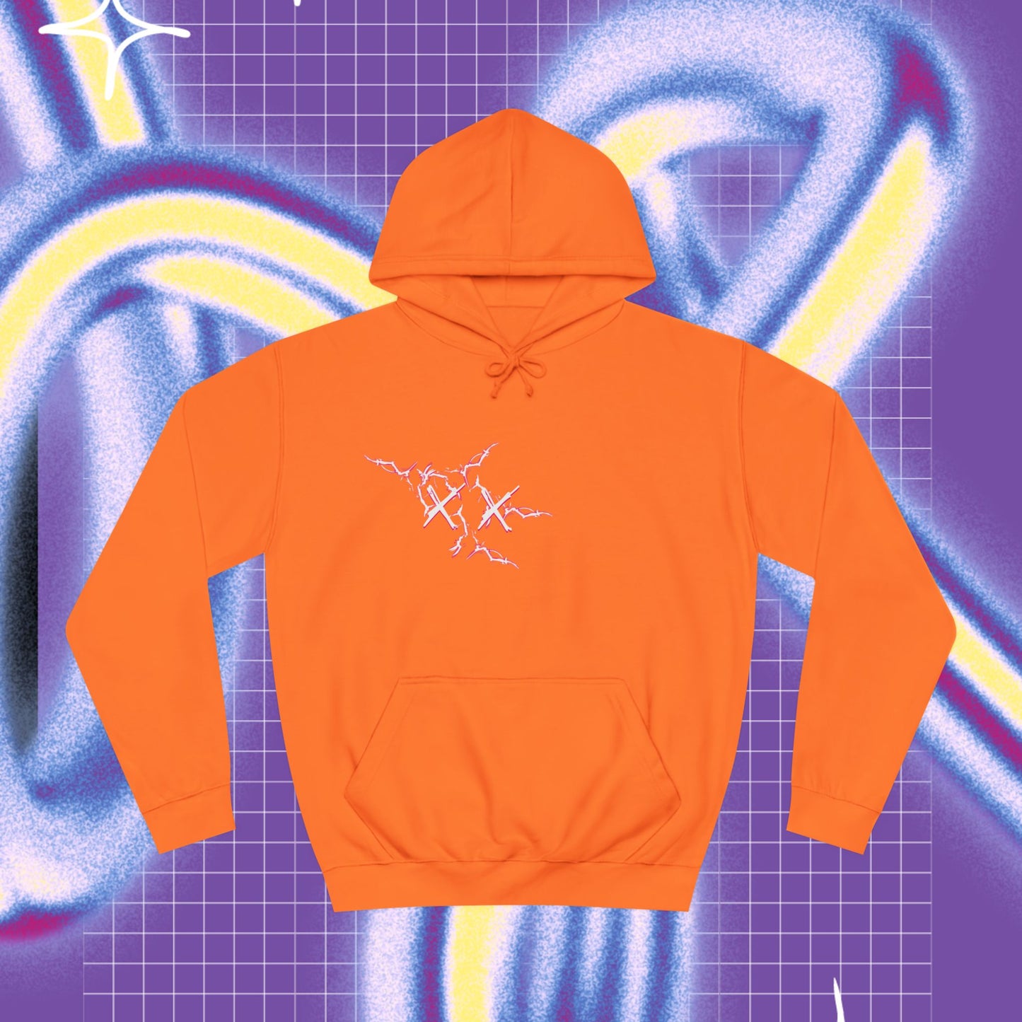Bad bitch vibes Unisex College Hoodie - Front & back print Orange Color