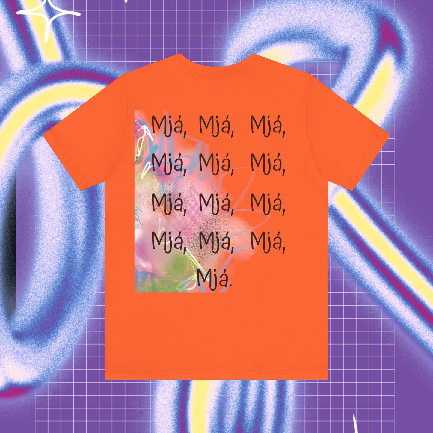 Unisex Cat designed T-shirt orange color