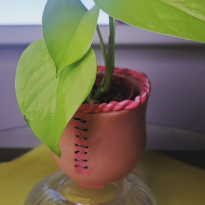 Mini creepy handmade flowerpot