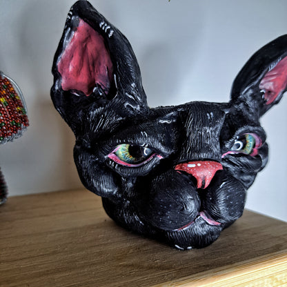 Handmade black cat flowerpot