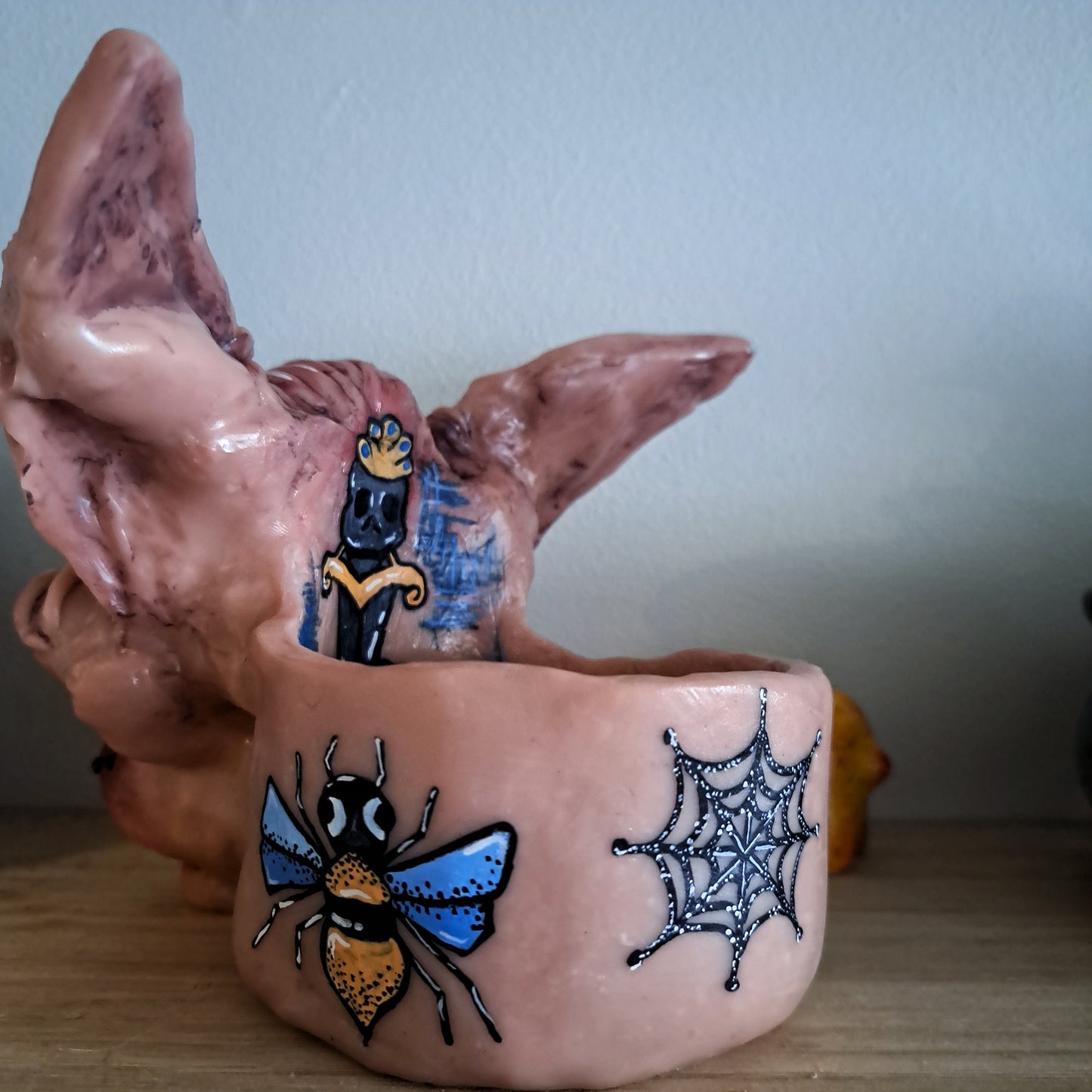 Handmade Sphynx cat flowerpot