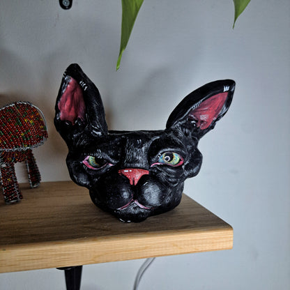 Handmade black cat flowerpot