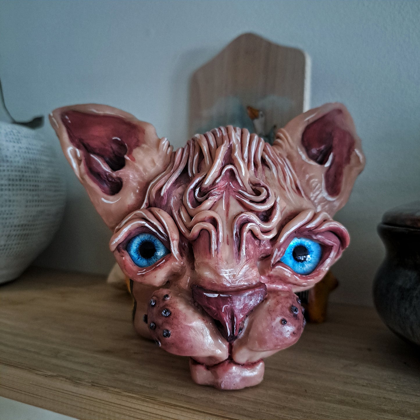 Handmade Sphynx cat flowerpot