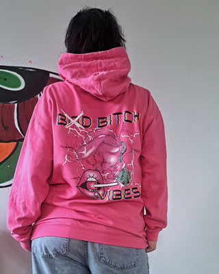 Bad bitch vibes Unisex College Hoodie - Front & back print