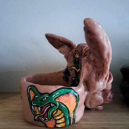 Handmade Sphynx cat flowerpot